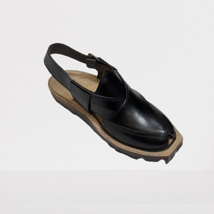 Black Narozi Peshawari Chappal - Image 4