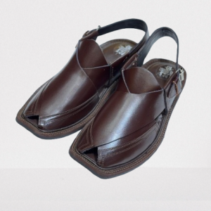 Maroon Double Gare Peshawari Chappal